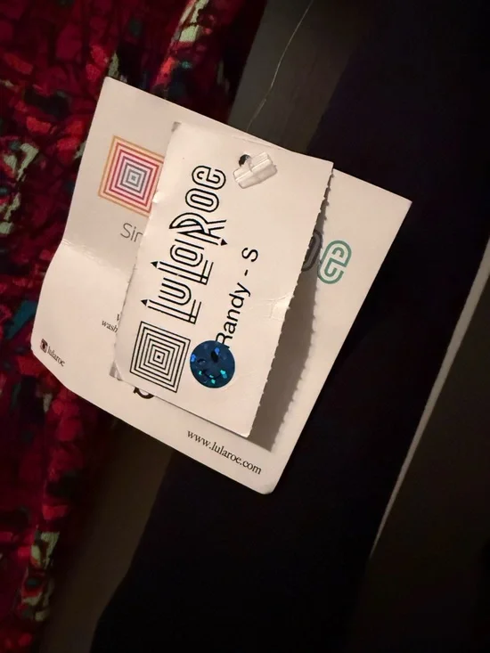 LuLaRoe Red Multi-Color Raglan Randy Tee - Picture 4 of 4